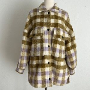 Zara XS/S Oversized Plaid Flannel Shacket Jacket Shirt Blogger Favorite